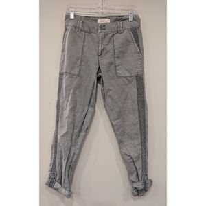 Sundance Catalog Grey Crotchet Side Roll Tab Pants Size 2